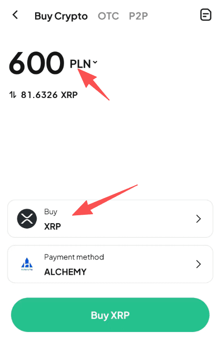 步骤2: 如何在WEEX OTC上买入PLN的XRP? 应用程序版本