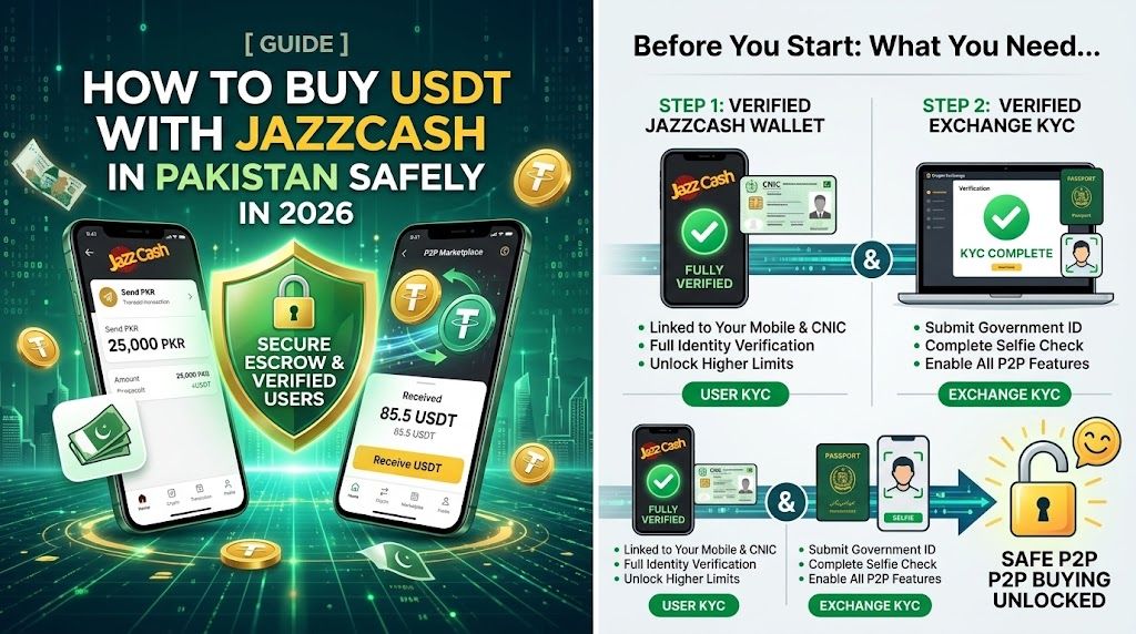 2026年如何在巴基斯坦透過JazzCash安全購買USDT